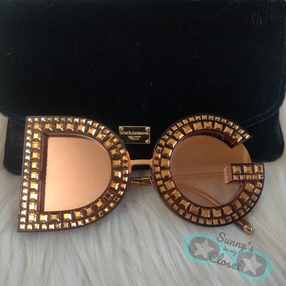 D&G Crystal Logo Sunglasses😎 DG6121 BEAUTIFUL 💎 - Picture 2 of 7